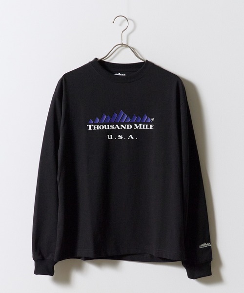 THOUSAND MILE(サウザンドマイル)の「THOUSAND MILE/サウザンドマイル LONG SLEEVE T-SHIRT TM LOGO ロンT フロントプリント ブランドロゴ 刺繍 ドロップショルダー アウトドア 2026秋冬 秋服(Tシャツ/カットソー・メンズ・ホワイト/ブラック/グレー・M/L/XL/XS)」の12枚目の写真