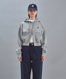 Rest&Recreation（レストアンドレクリエーション）の「STITCH CROPPED HOOD ZIP-UP - GREY（パーカー）」