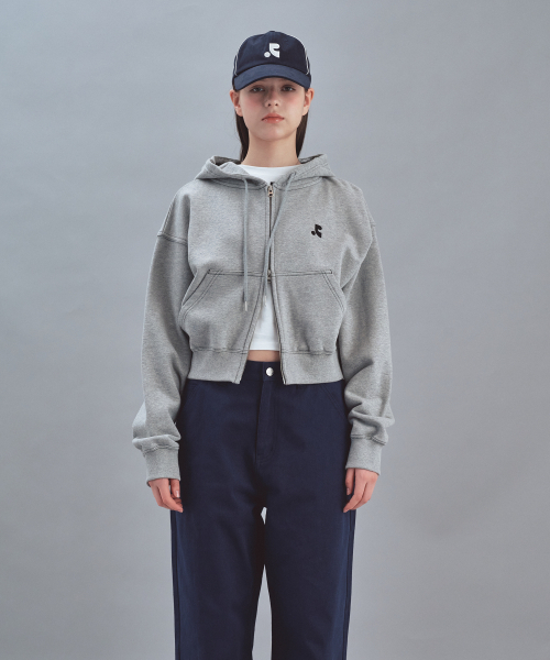 Rest&Recreation(レストアンドレクリエーション)の「STITCH CROPPED HOOD ZIP-UP - GREY(パーカー・メンズ・その他・ONE)」の1枚目の写真