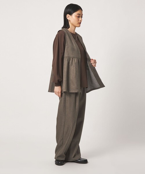 A DAY IN THE LIFE UNITED ARROWS（アデイインザライフユナイテッドアローズ）の「ツイードライク ペプラムジレ ‐ウォッシャブル‐＜A DAY IN THE LIFE＞（Tシャツ/カットソー・レディース・モカ/ダークグレー/コバルトブルー/その他1・FREE）」の8枚目の写真