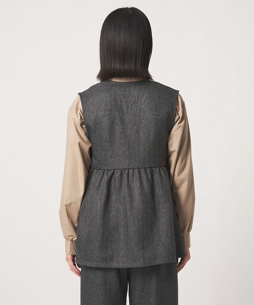 A DAY IN THE LIFE UNITED ARROWS（アデイインザライフユナイテッドアローズ）の「ツイードライク ペプラムジレ ‐ウォッシャブル‐＜A DAY IN THE LIFE＞（Tシャツ/カットソー・レディース・モカ/ダークグレー/コバルトブルー/その他1・FREE）」の11枚目の写真