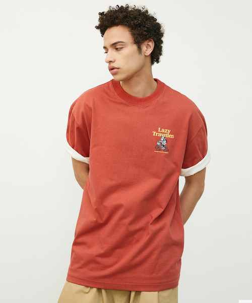 BOOVOOM（ブーブーム）の「[ビッグサイズ]レイジトラベラーズバイクリーダーTシャツ（Tシャツ/カットソー・メンズ・チャコールグレー/レッド/アイボリー・XL/XXL/XXXL）」の11枚目の写真