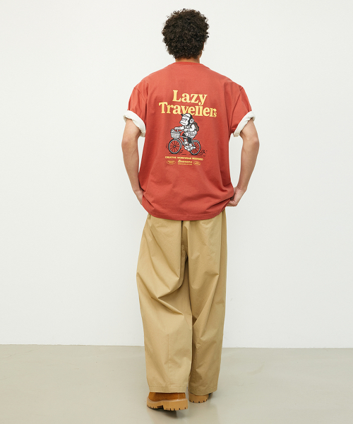 BOOVOOM（ブーブーム）の「[ビッグサイズ]レイジトラベラーズバイクリーダーTシャツ（Tシャツ/カットソー・メンズ・チャコールグレー/レッド/アイボリー・XL/XXL/XXXL）」の13枚目の写真