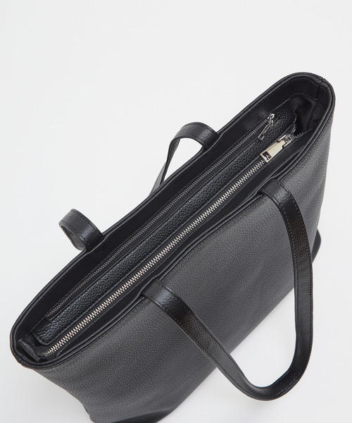 MEN'S MELROSE(メンズメルローズ)の「スプリットレザーミッドサイズトート(トートバッグ・メンズ・ブラック・9)」の4枚目の写真