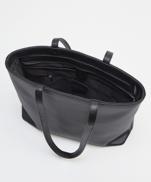 MEN'S MELROSE(メンズメルローズ)の「スプリットレザーミッドサイズトート(トートバッグ・メンズ・ブラック・9)」の5枚目の写真