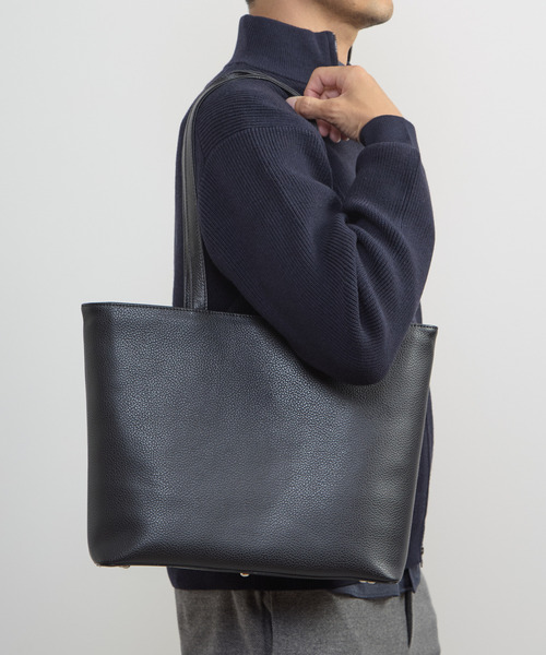 MEN'S MELROSE(メンズメルローズ)の「スプリットレザーミッドサイズトート(トートバッグ・メンズ・ブラック・9)」の12枚目の写真