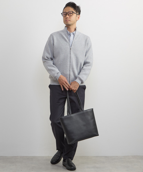 MEN'S MELROSE(メンズメルローズ)の「スプリットレザーミッドサイズトート(トートバッグ・メンズ・ブラック・9)」の15枚目の写真
