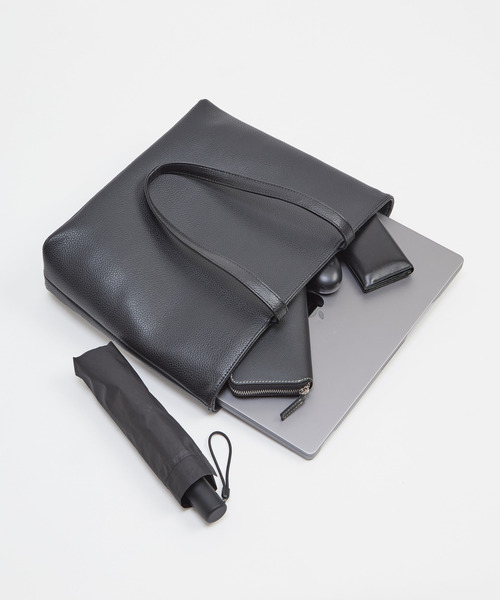 MEN'S MELROSE(メンズメルローズ)の「スプリットレザーミッドサイズトート(トートバッグ・メンズ・ブラック・9)」の16枚目の写真