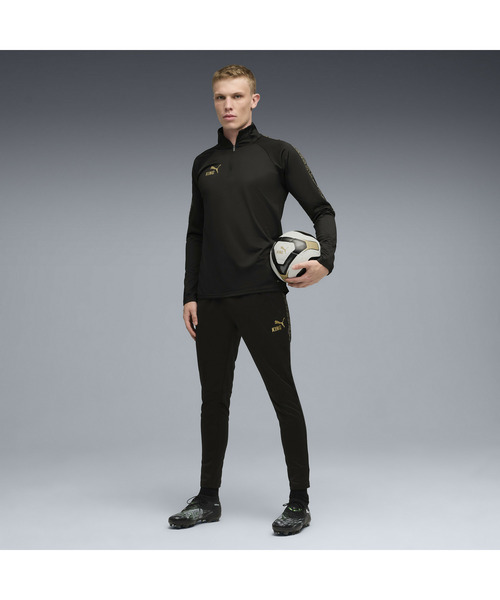 PUMA(プーマ)の「PUMA プーマ メンズ サッカー キング タッチ1/4 ジップトップ(ジャージ・メンズ・ブラック×ゴールド・LARGE/SMALL/MEDIUM/XX-LARGE/X-LARGE)」の3枚目の写真