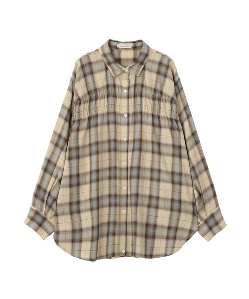 Green　Parks（グリーンパークス）の「【しゃれシャツ】2wayシャーリングシャツ（シャツ/ブラウス・レディース・ネイビー/ピンク/オフホワイト/ベージュ/キャメル・FREE）」の3枚目の写真