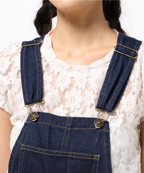 one after another NICE CLAUP（ワンアフターアナザーナイスクラップ）の「デニムサロペット（その他パンツ・レディース・ネイビー/ブルー・FREE）」の9枚目の写真