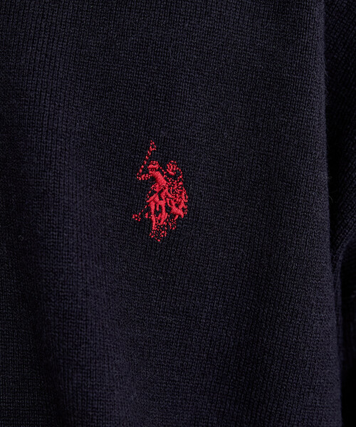 U.S. POLO ASSN.(ユーエスポロアッスン)の「U.S. POLO ASSN. × PUBLUX/ユーエスポロアッスン 別注 スウェットライク ワンポイント刺繍 ヘンリーネック ニット プルオーバー 限定展開(ニット/セーター・メンズ・ライトグレー/チャコールグレー/ブラック/ネイビー・MEDIUM/LARGE/SMALL)」の13枚目の写真