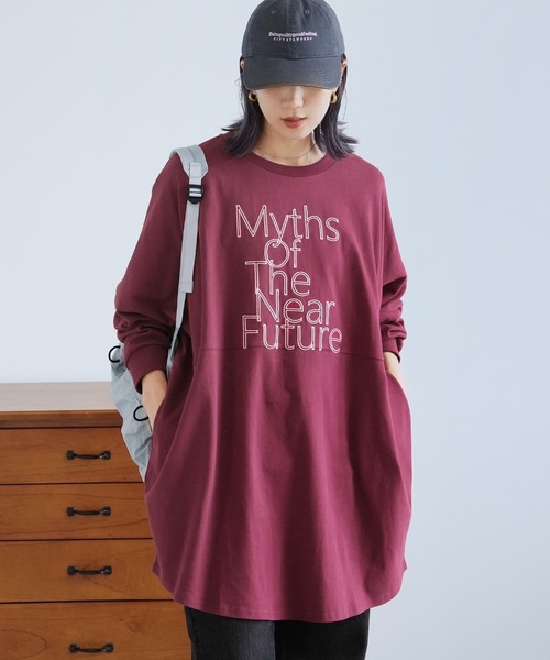 reca(レカ)の「ロゴ刺繍BIGTシャツ(Tシャツ/カットソー・レディース・ブラック/ブルー/グレイッシュベージュ/バーガンディー・FREE)」の17枚目の写真