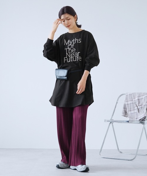 reca(レカ)の「ロゴ刺繍BIGTシャツ(Tシャツ/カットソー・レディース・ブラック/ブルー/グレイッシュベージュ/バーガンディー・FREE)」の8枚目の写真
