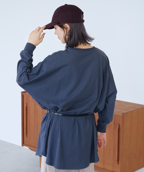 reca(レカ)の「ロゴ刺繍BIGTシャツ(Tシャツ/カットソー・レディース・ブラック/ブルー/グレイッシュベージュ/バーガンディー・FREE)」の13枚目の写真