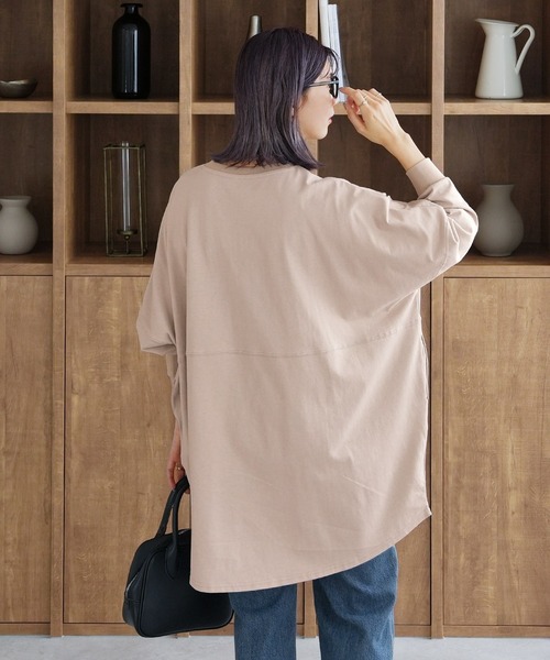 reca(レカ)の「ロゴ刺繍BIGTシャツ(Tシャツ/カットソー・レディース・ブラック/ブルー/グレイッシュベージュ/バーガンディー・FREE)」の10枚目の写真