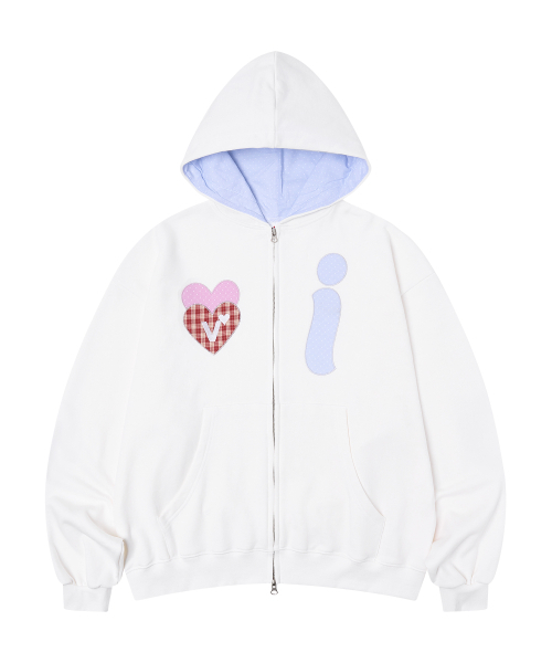 Video Jockey（ビデオジョッキー）の「VICKEY HEART アップリケ ジップアップパーカー [オフホワイト]（パーカー・レディース・アイボリー・MEDIUM/SMALL）」の7枚目の写真