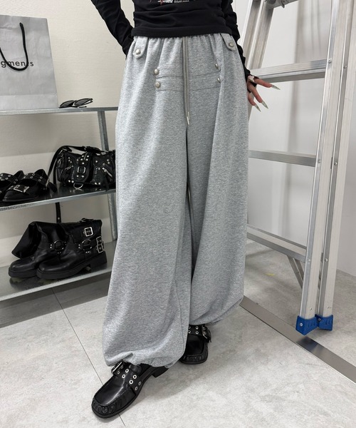 Figments(フィグメンツ)の「ナポレオンワイドパンツ(その他パンツ・レディース・ブラック/杢グレー・FREE)」の1枚目の写真