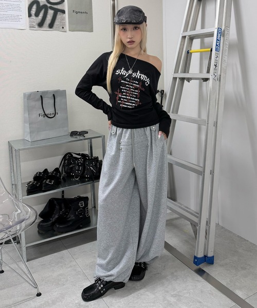 Figments(フィグメンツ)の「ナポレオンワイドパンツ(その他パンツ・レディース・ブラック/杢グレー・FREE)」の7枚目の写真