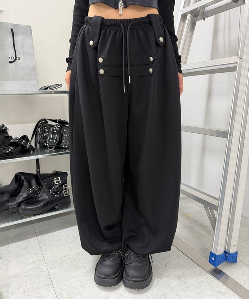 Figments(フィグメンツ)の「ナポレオンワイドパンツ(その他パンツ・レディース・ブラック/杢グレー・FREE)」の8枚目の写真