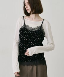 フラワーベロアキャミチュニック