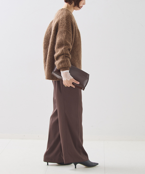 journal standard L'essage(ジャーナルスタンダードレサージュ)の「AMYRIS ニットカーディガン(カーディガン/ボレロ・レディース・ブラウン/ピンク/ネイビー・FREE)」の4枚目の写真