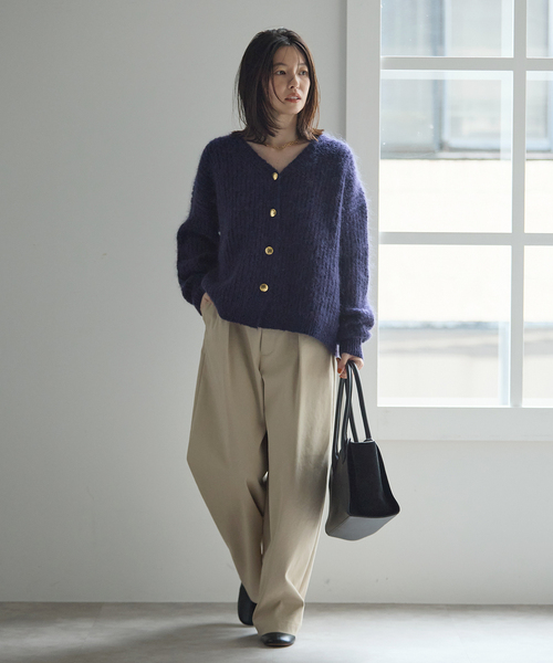 journal standard L'essage(ジャーナルスタンダードレサージュ)の「AMYRIS ニットカーディガン(カーディガン/ボレロ・レディース・ブラウン/ピンク/ネイビー・FREE)」の8枚目の写真