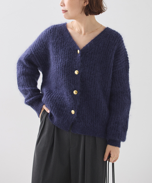 journal standard L'essage(ジャーナルスタンダードレサージュ)の「AMYRIS ニットカーディガン(カーディガン/ボレロ・レディース・ブラウン/ピンク/ネイビー・FREE)」の10枚目の写真