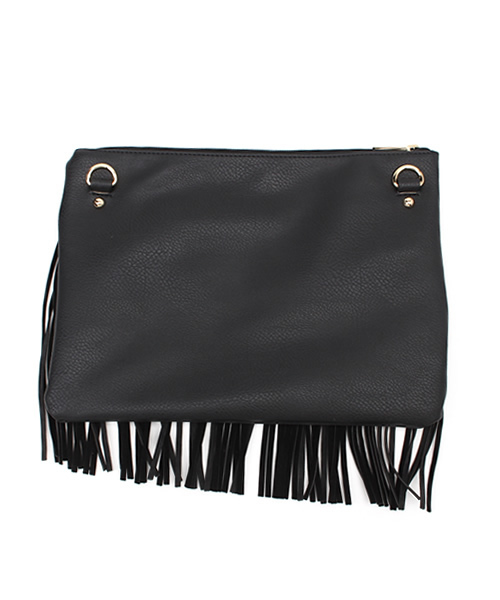 one after another NICE CLAUP(ワンアフターアナザーナイスクラップ)の「【ナイスクラップ】フリンジ2WAYショルダーバッグ(ショルダーバッグ・レディース・キャメル/マルチ/ブラック・FREE)」の7枚目の写真