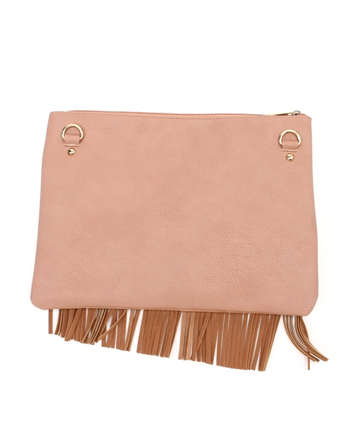 one after another NICE CLAUP(ワンアフターアナザーナイスクラップ)の「【ナイスクラップ】フリンジ2WAYショルダーバッグ(ショルダーバッグ・レディース・キャメル/マルチ/ブラック・FREE)」の4枚目の写真