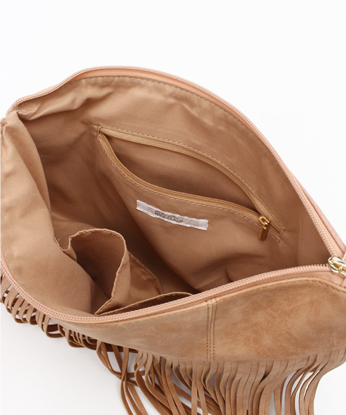 one after another NICE CLAUP(ワンアフターアナザーナイスクラップ)の「【ナイスクラップ】フリンジ2WAYショルダーバッグ(ショルダーバッグ・レディース・キャメル/マルチ/ブラック・FREE)」の5枚目の写真