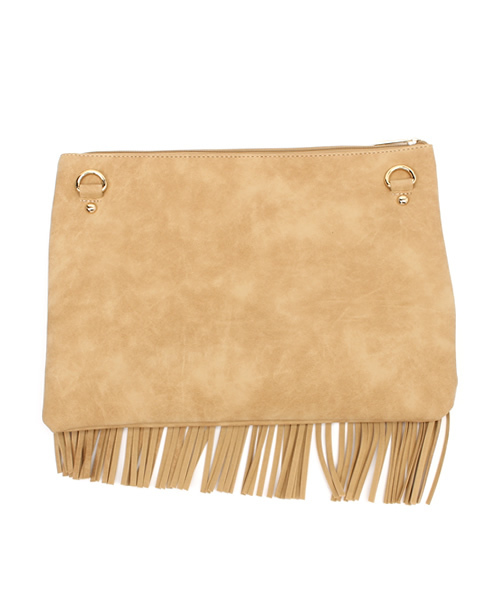 one after another NICE CLAUP(ワンアフターアナザーナイスクラップ)の「【ナイスクラップ】フリンジ2WAYショルダーバッグ(ショルダーバッグ・レディース・キャメル/マルチ/ブラック・FREE)」の6枚目の写真