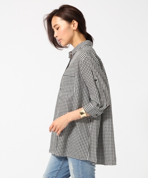 GLOBAL WORK（グローバルワーク）の「コットンテンセルロングシャツ7分袖/709537（シャツ/ブラウス・レディース・カーキ/その他/オレンジ系その他/ホワイト/その他2/オフホワイト・SMALL/LARGE/MEDIUM）」の19枚目の写真