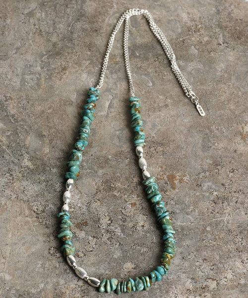Magine（マージン）の「Magine×idealismsound TUMBLE STONE LONG NECKLACE：タンブルストーン ロングネックレス（ネックレス・メンズ・ターコイズブルー/ホワイト/ブラウン/ブラック・FREE）」の15枚目の写真