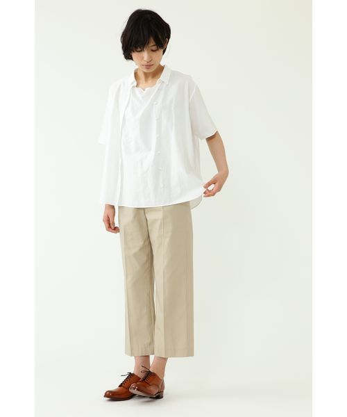 human woman(ヒューマンウーマン)の「綿麻シャンブレー3WAYブラウス(シャツ/ブラウス・レディース・ホワイト/ブルー・MEDIUM)」の3枚目の写真