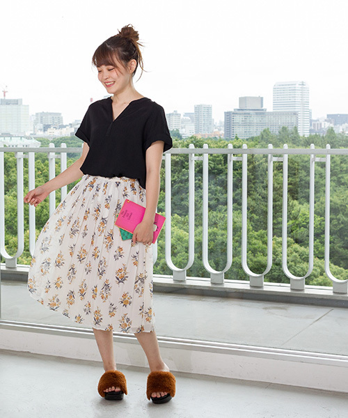 NATURAL BEAUTY BASIC（ナチュラルビューティーベーシック）の「アンティークフラワースカート（スカート・レディース・ホワイト系その他/ブラウン系その他・MEDIUM/SMALL）」の14枚目の写真