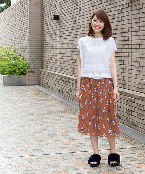 NATURAL BEAUTY BASIC（ナチュラルビューティーベーシック）の「アンティークフラワースカート（スカート・レディース・ホワイト系その他/ブラウン系その他・MEDIUM/SMALL）」の8枚目の写真