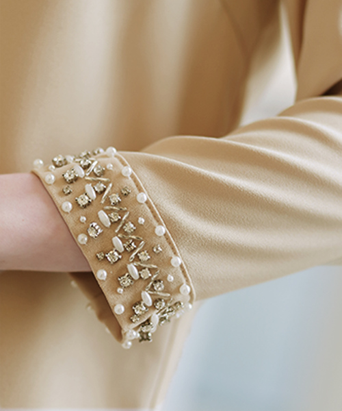 PourVous（プールヴー）の「クラシカルワンピースドレス大きいサイズ七分袖&ミニ丈結婚式フォーマルオケージョンドレスお呼ばれ 二次会 成人式（ドレス・レディース・ブラック/ベージュ/ネイビー/ブルー系その他/ブラック系その他/ダークグリーン・XL/L/M/4L/XXL/S）」の13枚目の写真