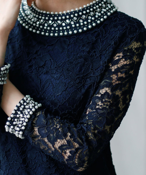 PourVous（プールヴー）の「クラシカルワンピースドレス大きいサイズ七分袖&ミニ丈結婚式フォーマルオケージョンドレスお呼ばれ 二次会 成人式（ドレス・レディース・ブラック/ベージュ/ネイビー/ブルー系その他/ブラック系その他/ダークグリーン・XL/L/M/4L/XXL/S）」の12枚目の写真