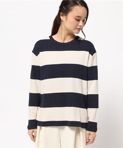 POU DOU DOU（プードゥドゥ）の「度甘スラブボーダープルオーバー（ニット/セーター・レディース・グレー/ネイビー/ボルドー・3）」の10枚目の写真