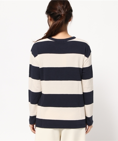 POU DOU DOU（プードゥドゥ）の「度甘スラブボーダープルオーバー（ニット/セーター・レディース・グレー/ネイビー/ボルドー・3）」の5枚目の写真