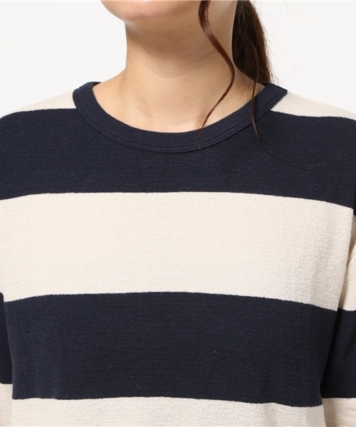 POU DOU DOU（プードゥドゥ）の「度甘スラブボーダープルオーバー（ニット/セーター・レディース・グレー/ネイビー/ボルドー・3）」の6枚目の写真