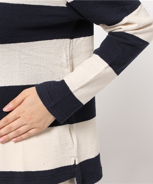 POU DOU DOU（プードゥドゥ）の「度甘スラブボーダープルオーバー（ニット/セーター・レディース・グレー/ネイビー/ボルドー・3）」の7枚目の写真