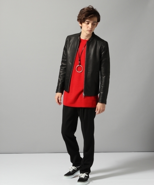 HARE（ハレ）の「【洗えるニット】カシミヤセミロングニット(HARE)（ニット/セーター・メンズ・オフホワイト/レッド/ブラック・SMALL/MEDIUM）」の5枚目の写真