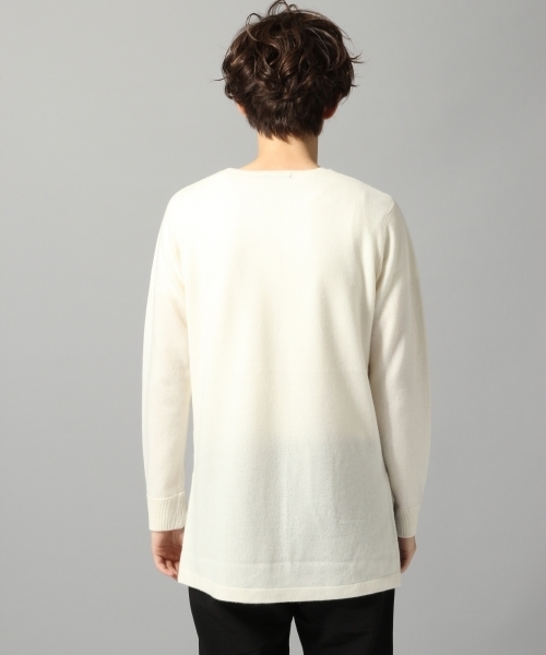 HARE（ハレ）の「【洗えるニット】カシミヤセミロングニット(HARE)（ニット/セーター・メンズ・オフホワイト/レッド/ブラック・SMALL/MEDIUM）」の7枚目の写真