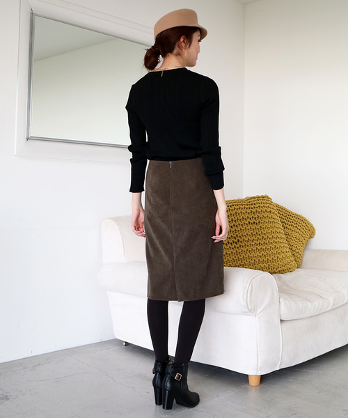 N.（N. Natural Beauty Basic）（エヌエヌナチュラルビューティーベーシック）の「リブニット 【「地味にスゴイ！校閲ガール・河野悦子」6話 11/9放送　本田翼さん着用】（ニット/セーター・レディース・ブラック/ブラウン/ブルー系その他/グレー・MEDIUM）」の14枚目の写真