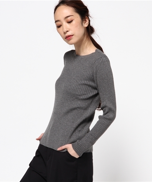 N.（N. Natural Beauty Basic）（エヌエヌナチュラルビューティーベーシック）の「リブニット 【「地味にスゴイ！校閲ガール・河野悦子」6話 11/9放送　本田翼さん着用】（ニット/セーター・レディース・ブラック/ブラウン/ブルー系その他/グレー・MEDIUM）」の15枚目の写真