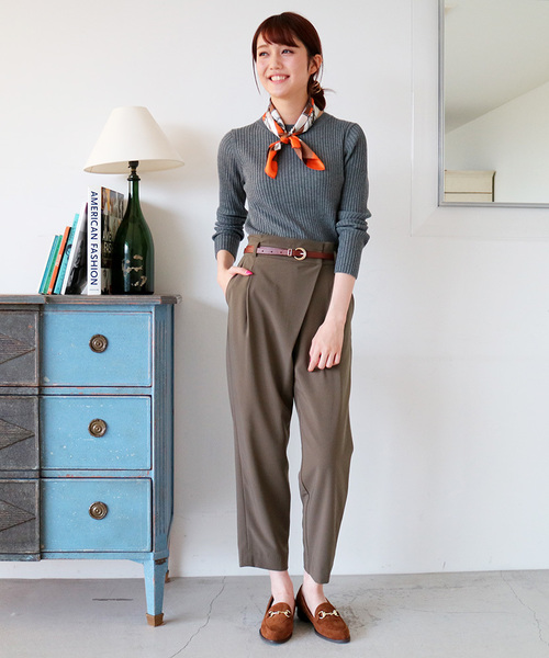 N.（N. Natural Beauty Basic）（エヌエヌナチュラルビューティーベーシック）の「リブニット 【「地味にスゴイ！校閲ガール・河野悦子」6話 11/9放送　本田翼さん着用】（ニット/セーター・レディース・ブラック/ブラウン/ブルー系その他/グレー・MEDIUM）」の16枚目の写真