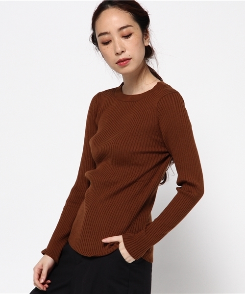 N.（N. Natural Beauty Basic）（エヌエヌナチュラルビューティーベーシック）の「リブニット 【「地味にスゴイ！校閲ガール・河野悦子」6話 11/9放送　本田翼さん着用】（ニット/セーター・レディース・ブラック/ブラウン/ブルー系その他/グレー・MEDIUM）」の19枚目の写真