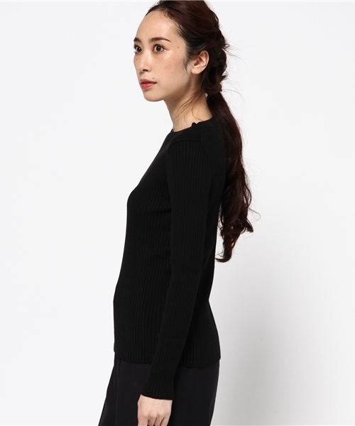 N.（N. Natural Beauty Basic）（エヌエヌナチュラルビューティーベーシック）の「リブニット 【「地味にスゴイ！校閲ガール・河野悦子」6話 11/9放送　本田翼さん着用】（ニット/セーター・レディース・ブラック/ブラウン/ブルー系その他/グレー・MEDIUM）」の6枚目の写真